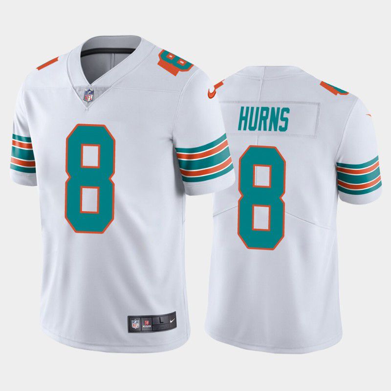 Men Miami Dolphins 8 Allen Hurns Nike White Limited NFL Jersey